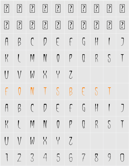 CROWN HORROR Character Map
