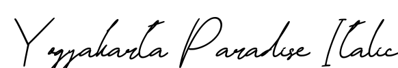 Yogyakarta Paradise Italic Font Image