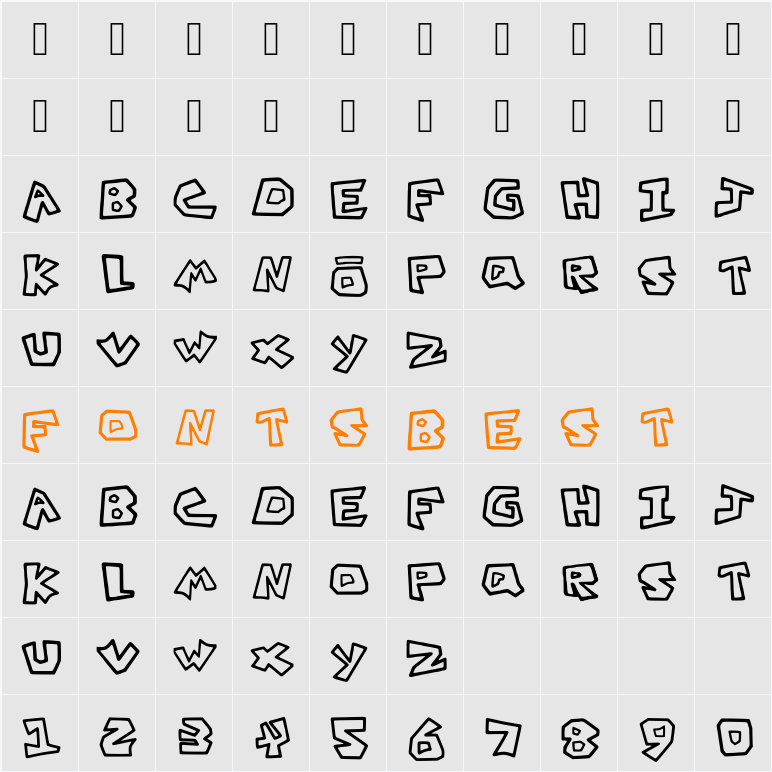 C2007 Roblox Font Character Map