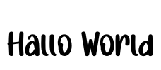 Hallo World Font Image