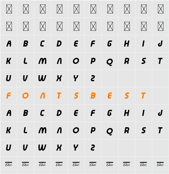DreamSwipeDemo Character Map