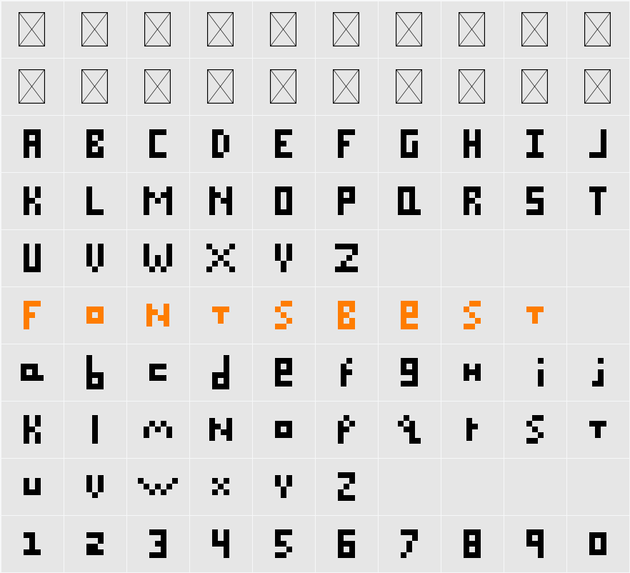 PixelatedCZS Character Map