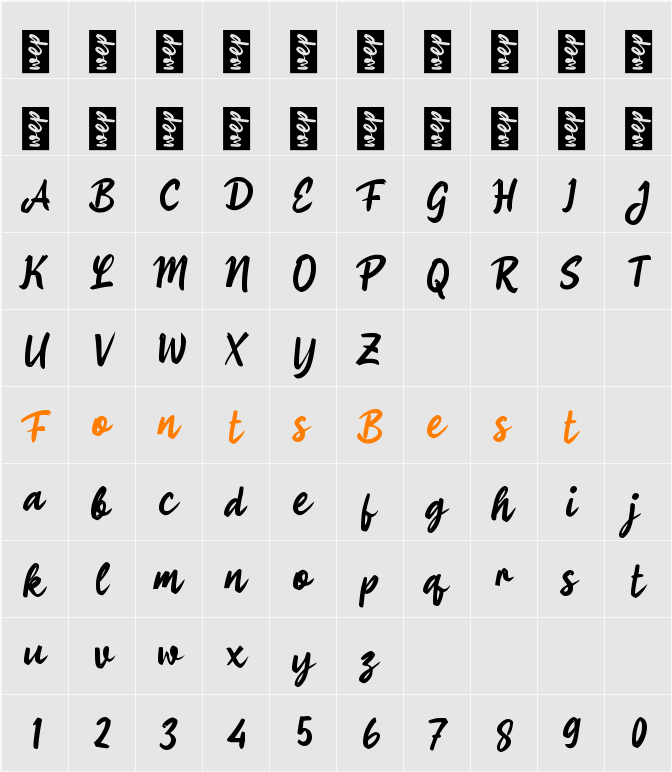 h Haminda Script Character Map