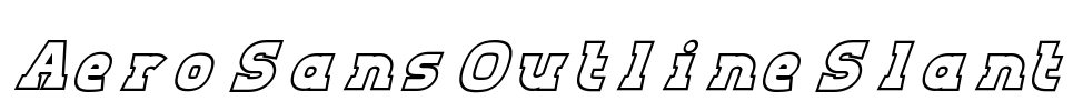 Aero Sans Outline Slant Font Image