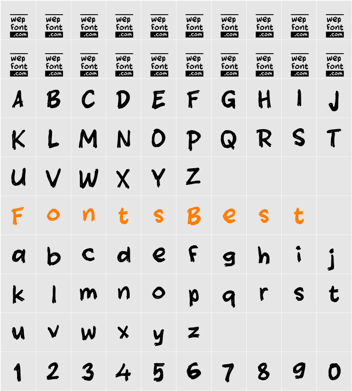 Oblade Character Map