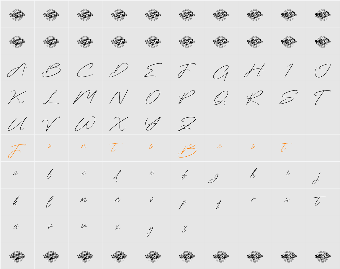 Feather Antique DEMO VERSION Character Map