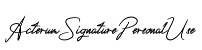 ActerumSignaturePersonalUse Font Image