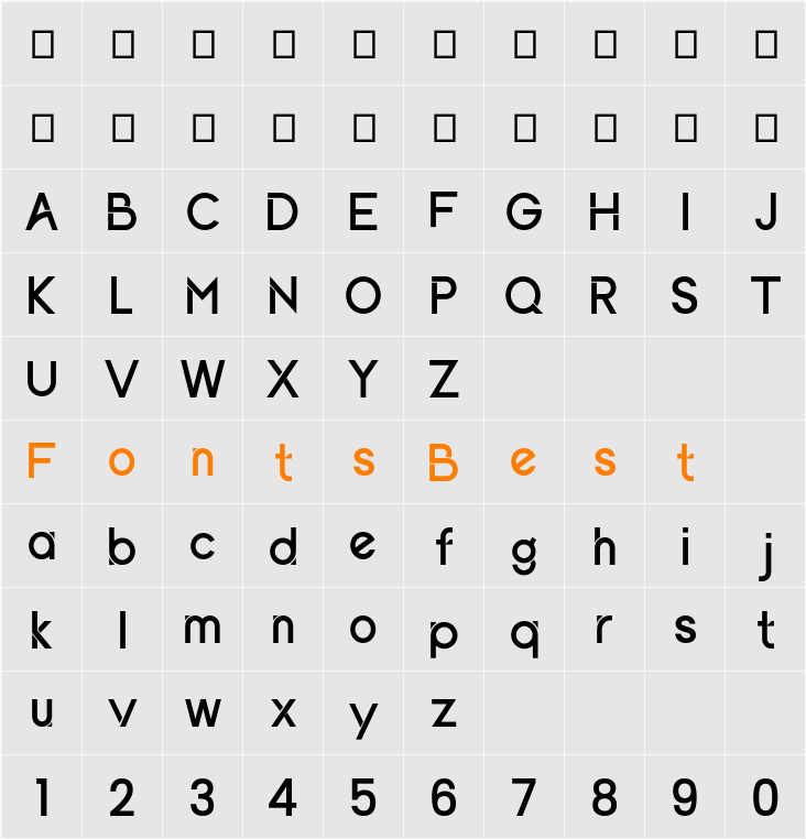 Xeroda Character Map