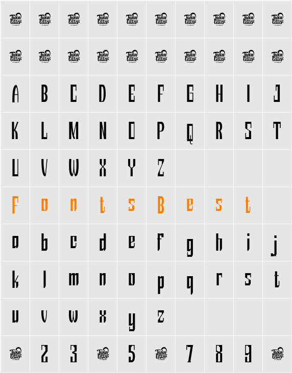 Koondimtrial Character Map