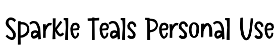 Sparkle Teals Personal Use Font Image