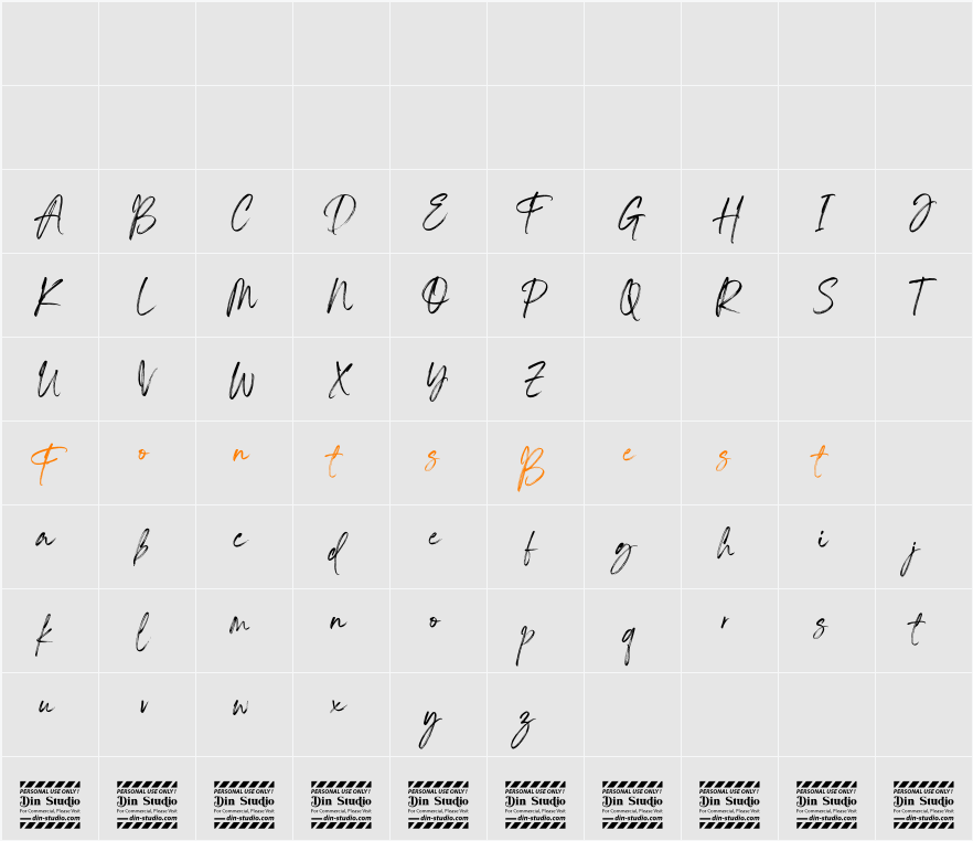 Casualista Personal Use Character Map