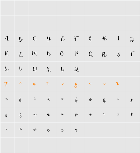 Demo Anguela Script Character Map