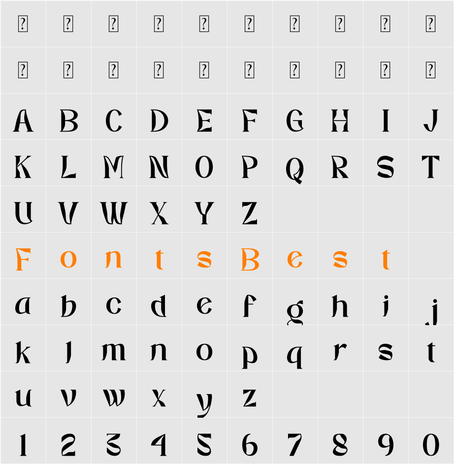 Loresha Serif Display Character Map