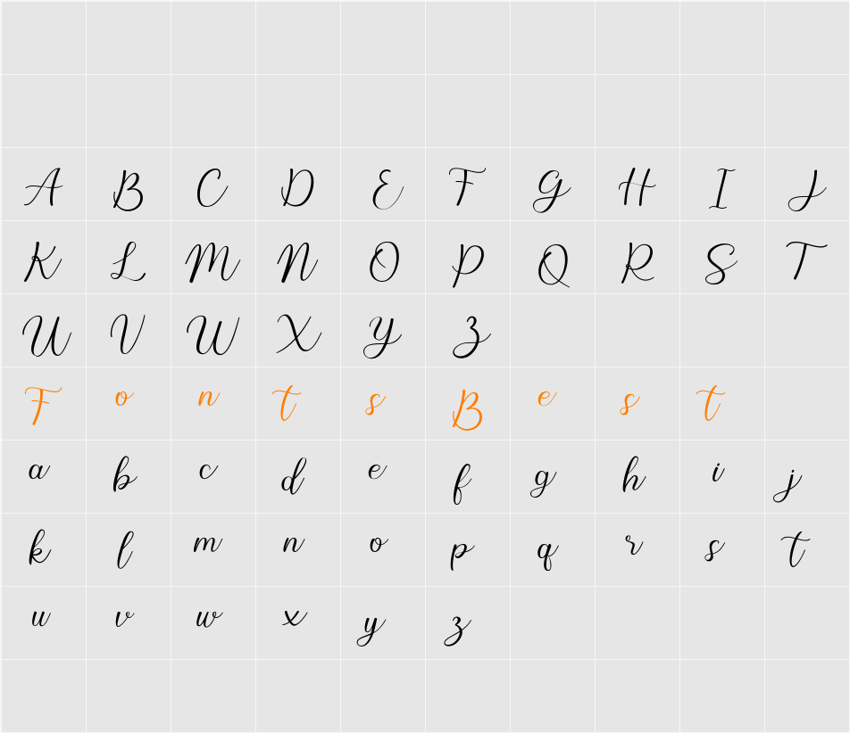 Moretta Character Map