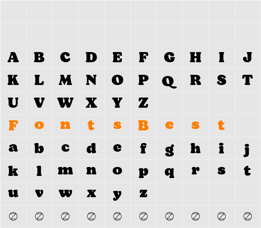 Bogart Trial Black Character Map