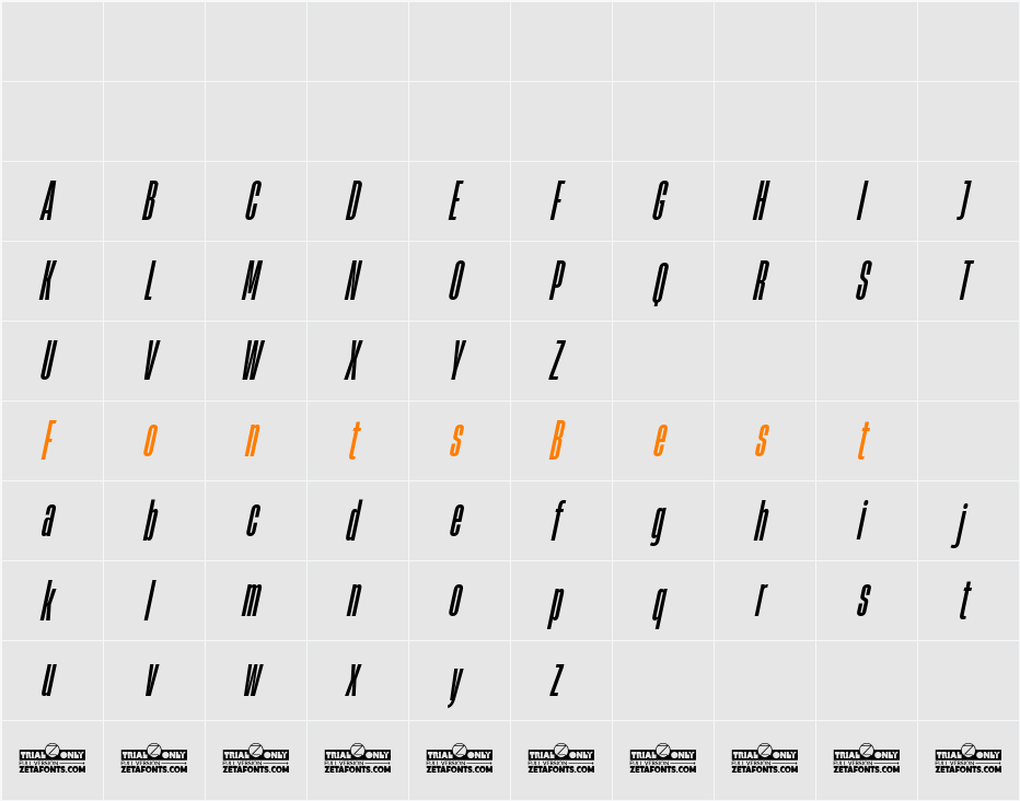 HeadingNow Trial 14 Character Map