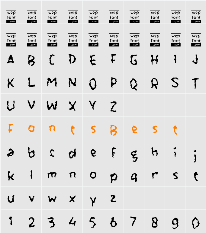 Oacura Character Map