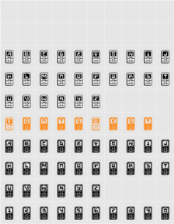 Hola Mota Bold Expanded Character Map