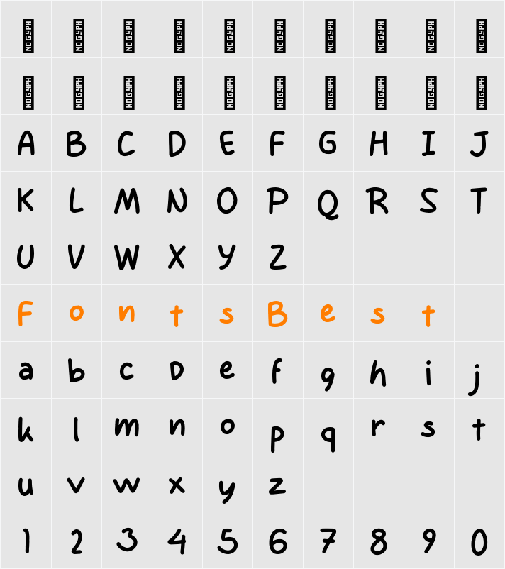 Anhazel Personal Use Character Map