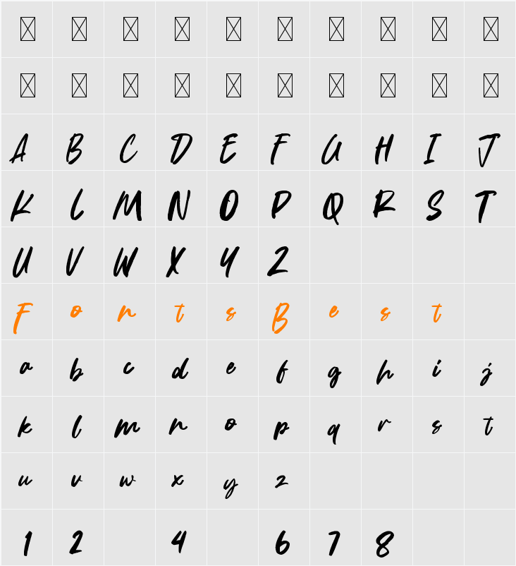 Shilling Character Map