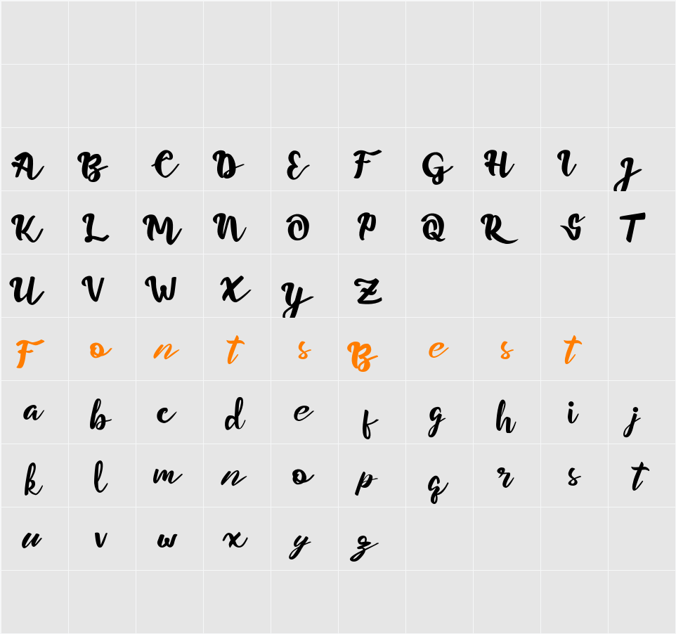 Parteys Demo Character Map