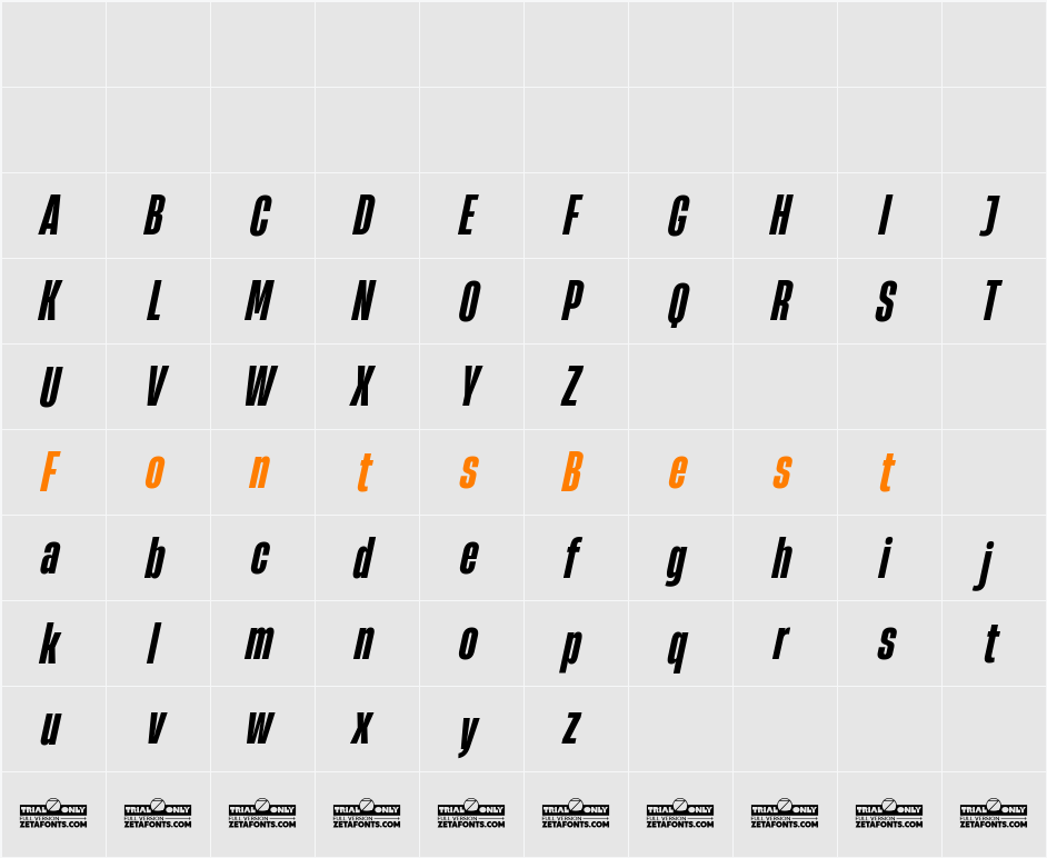 HeadingNow Trial 37 Extrabold Character Map