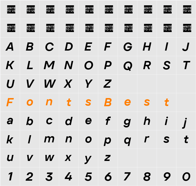 TT Firs Text Trial DemiBold Character Map