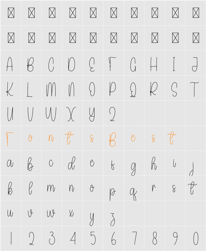 Begonias Character Map