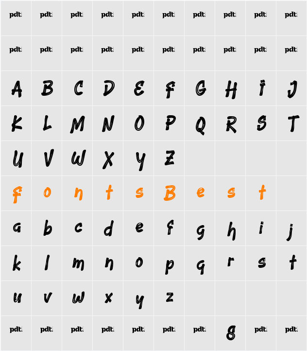THROFY Character Map