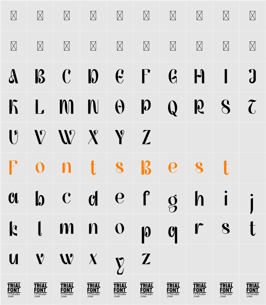 DIFFERENT MESSAGES DEMO Character Map