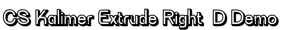 CS Kalimer Extrude Right 3D Demo Font Image