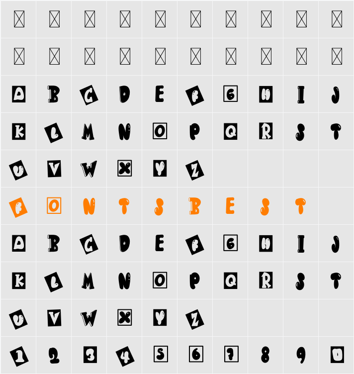The Short Beauty Character Map