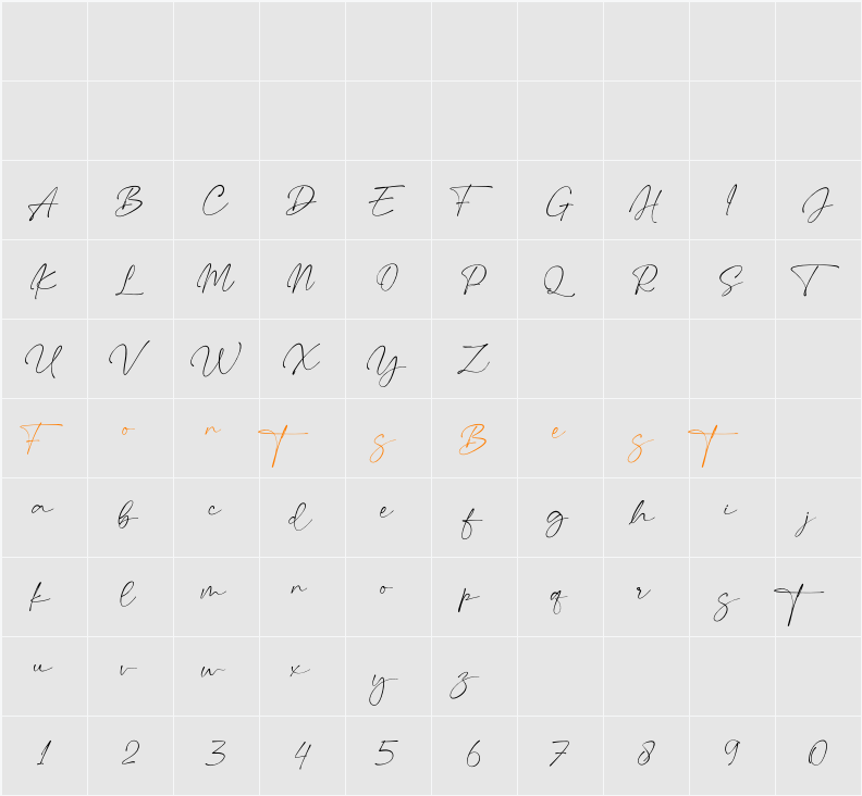 Mathilda Signature Character Map