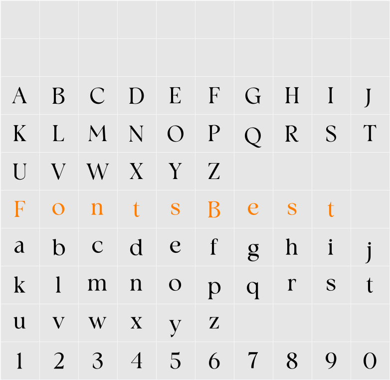 Calm Serif Character Map