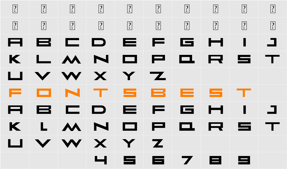 Faqro Extended Character Map