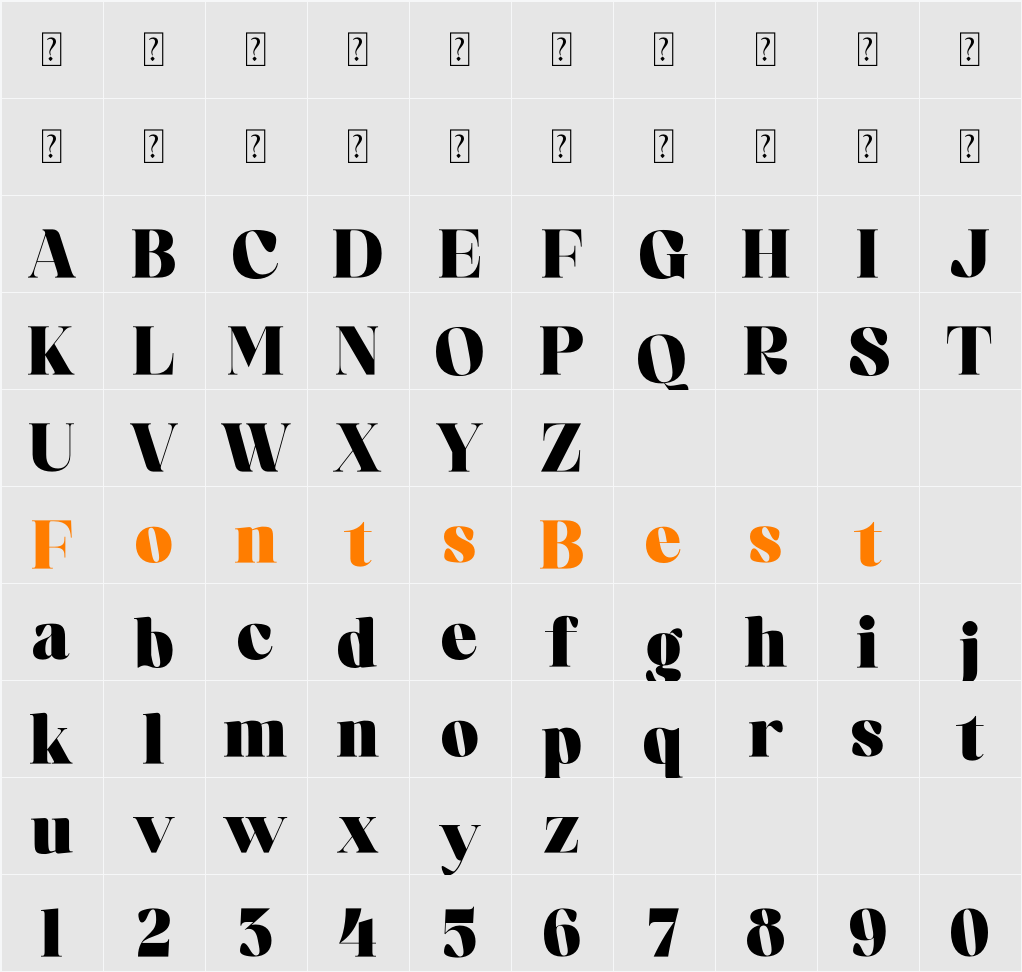 Kindora Bufferly Character Map