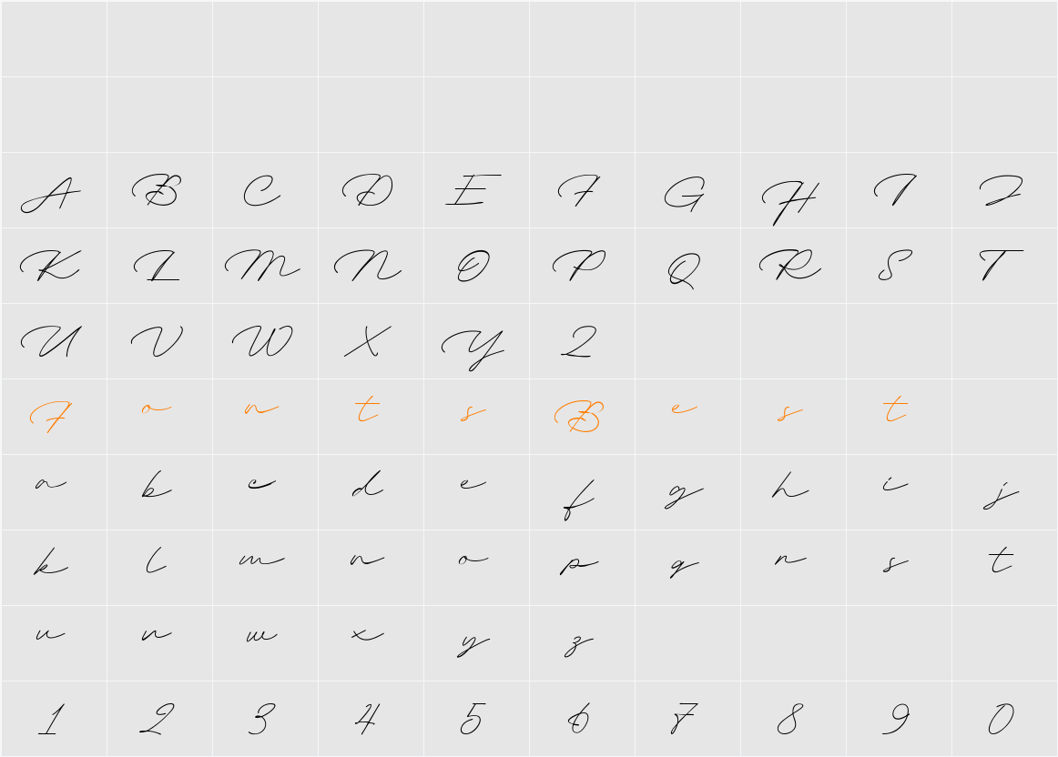 Signature Demo Character Map