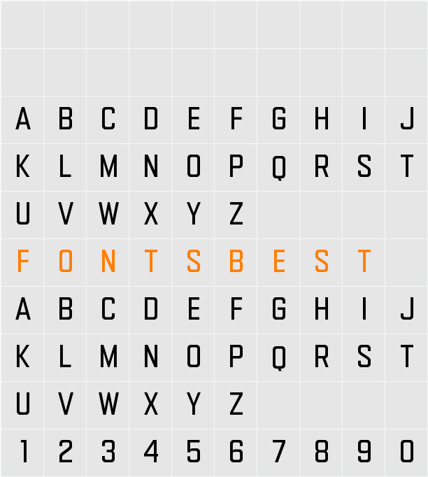 Gemsbuck 03 Medium Character Map