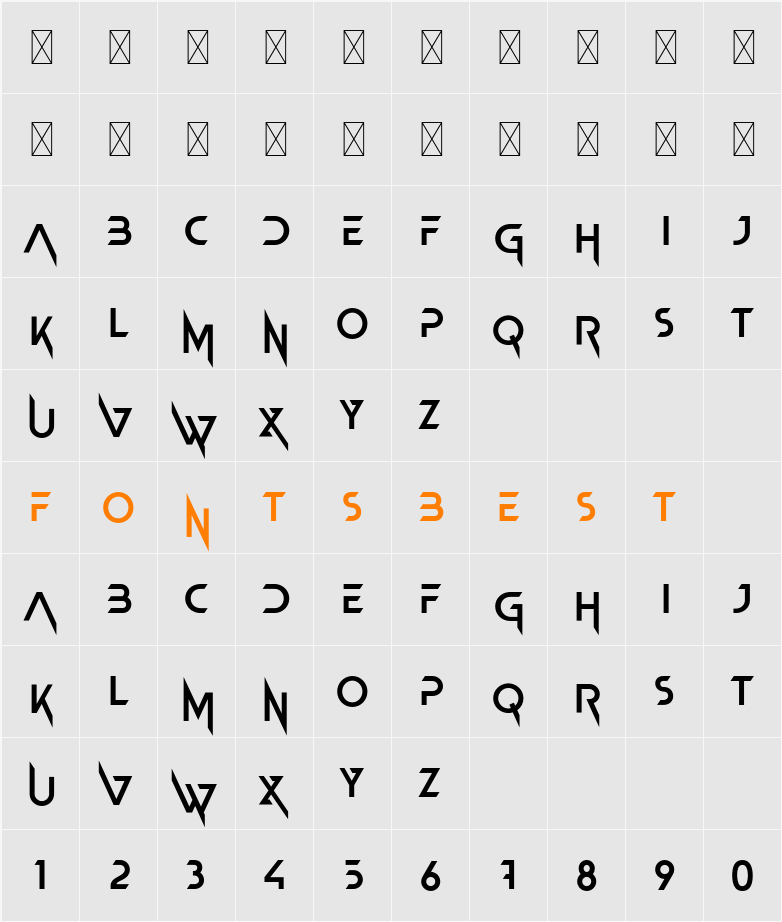 Newton Howard Font Character Map