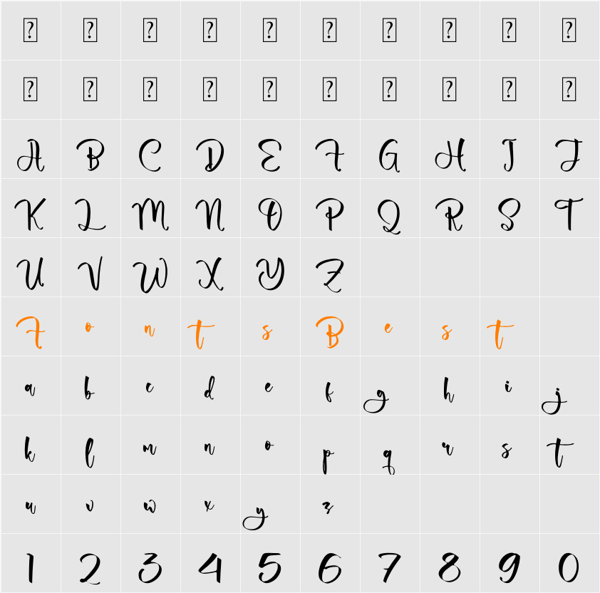 Sagedinta Character Map