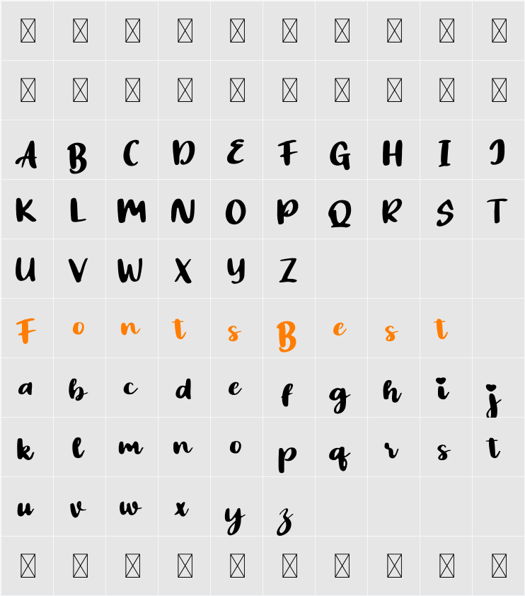 Amilo Character Map
