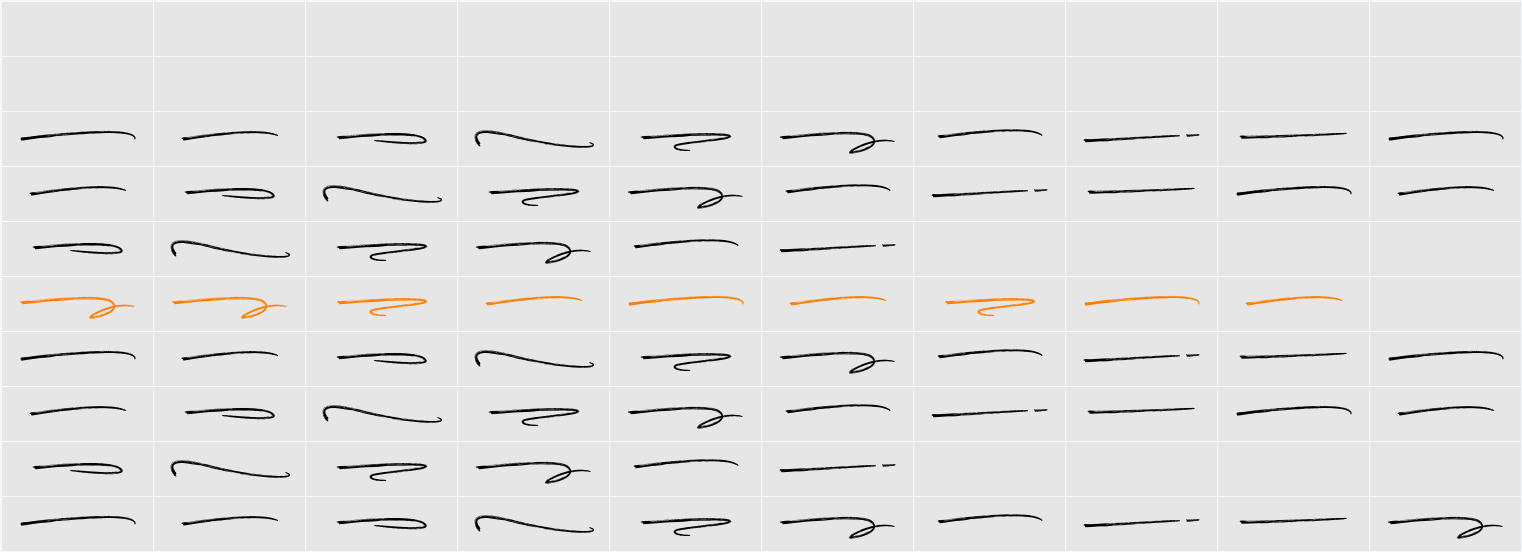 Billion Brush Swash Character Map