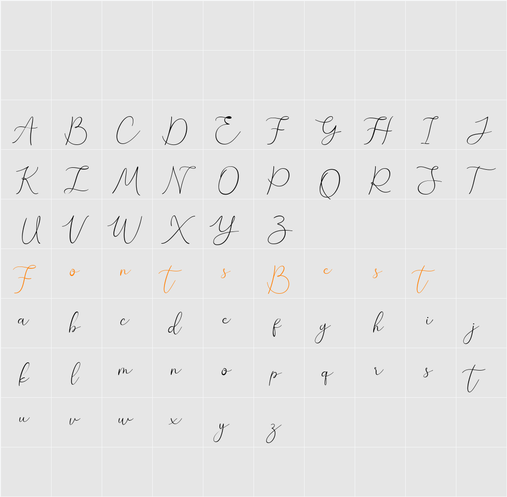 Denara Character Map