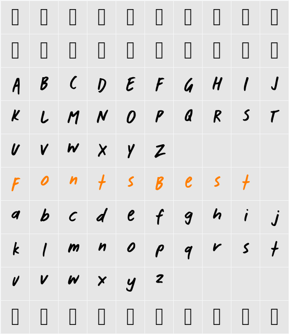 Daniel Sans Character Map