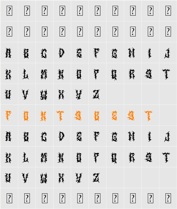 Badsick Character Map