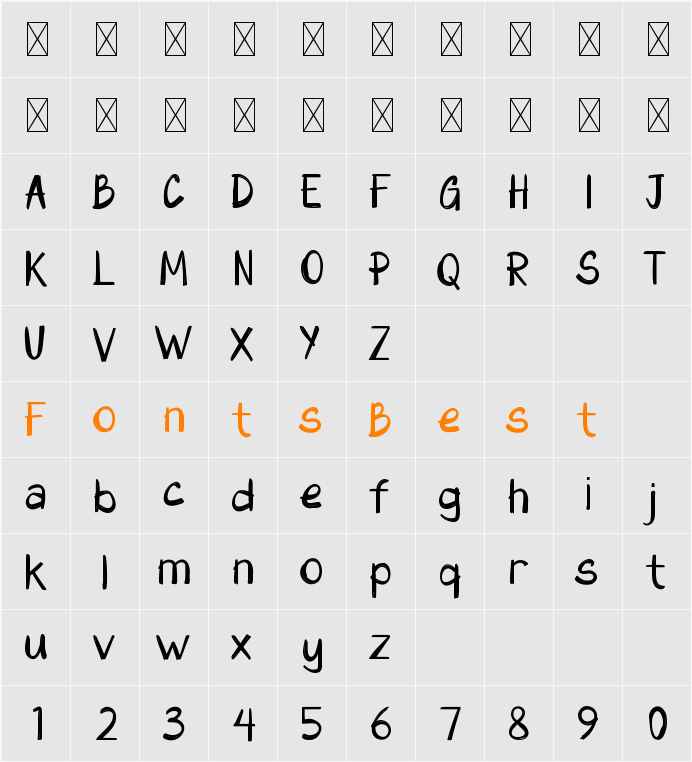 Gribble Character Map