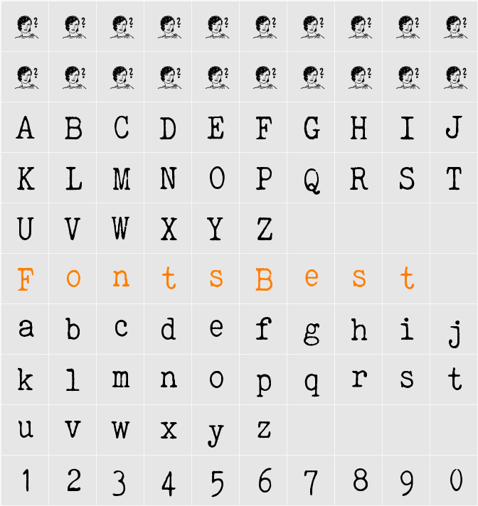 ELEGANT TYPEWRITER Character Map