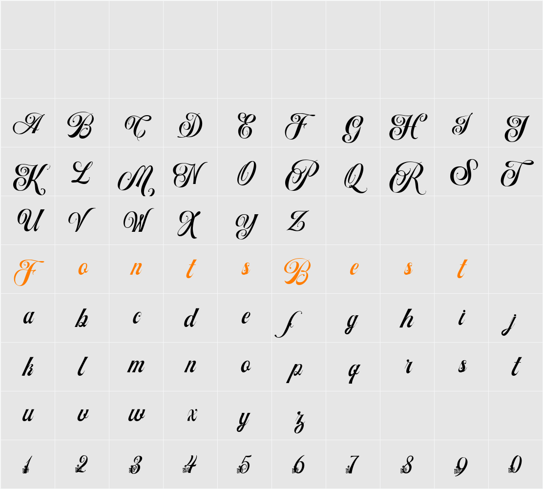 Artheria Script Free Trial Character Map