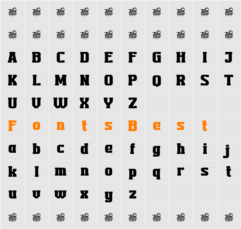 TEKROT Slab Character Map