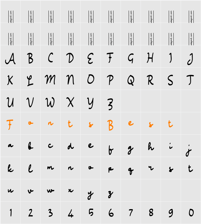 n Normeya Character Map